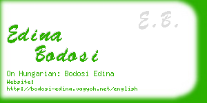 edina bodosi business card